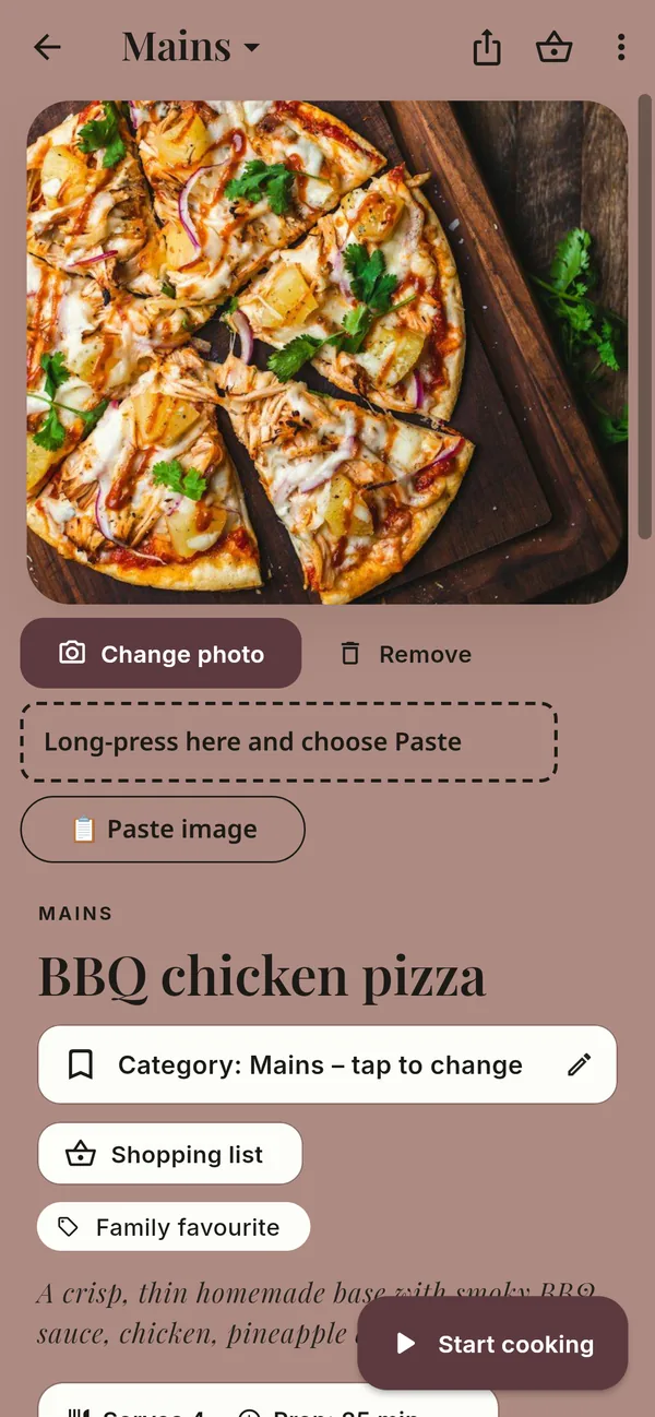 Every recipe, beautifully kept – screenshot of the app